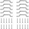 LNGJIN 10 Pezzi Maniglia per Yacht,Gancio per Piastra A Occhiello Piastra, Occhiello Superiore in Acciaio Inox,Occhiello Superiore Marino, Kayak Deck Loop, con Viti, Adatti per Kayak Canoa