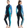 Owntop Muta da donna in neoprene da 3/2 mm, a corpo intero, con cerniera posteriore, a maniche lunghe, per immersioni, surf, snorkeling, termica, per acqua fredda con protezione UV, foglia blu, S