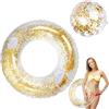 RosyFate Anello da Nuoto, RosyFate Anello da Nuoto Gonfiabile con Paillettes, Anello di Nuoto Galleggiante, Anello Gonfiabile Adulti, Anello da Piscina, per Spiaggia Piscina Estiva (Oro SET)