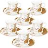 fanquare tazzina e piattino da 80 ml, set di 12 tazze da caffè espresso in ceramica 6, tazze da caffè espresso con motivo marmo marrone per il bar di casa
