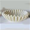 SPORTARC Ciotola decorativa per la casa con scanalature e bordi increspati, ciotola decorativa per soggiorno, tavolino da caffè, libreria, 15,2 x 15,2 x 5,1 cm (bianco)