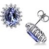 Gioielli di Valenza Orecchini in oro bianco 18k con tanzanite e diamanti
