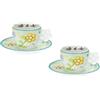 THUN SpA SET TAZZINE CAFFE' FIORE 2 PEZZI