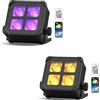 Oloaxolx LED Par impermeabile Akku, 40 W RGBWA+UV luce da palcoscenico senza fili ricaricabile con controllo remoto/App/DMX512 per esterni, uplight per matrimoni, concerti, decorazione della casa