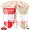 MK Misskandy since 2019 Misskandy® zucchero filato per macchina - Confezione da 2 * 160Gr:Aromi:fragola/lampone Polvere di zucchero+ 10 bastoncini (gratis) (frutti rossi/vaniglia)