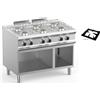 DEXION Cucina professionale a gas con 6 fuochi - Potenza 6 x kW 7 - Cm 110 x 73 x 85 h