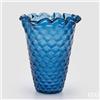 Vaso Drappeggiato Alveare EDG Blu - Vaso in Vetro Alto di Design