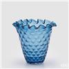 Vaso Drappeggiato Alveare EDG Blu - Eleganza in Vetro per la Casa