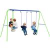 Outsunny Altalena Outsunny Gloss per bambini 3 in 1 con 1 sedile orientabile e 2 sedili fissa, altalena per bambini Exterr