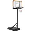 SPORTNOW Canestro da basket SPORTNOW su piedi, canestro da basket con palla, regolabile in altezza cm, con base, ruote, supporto posteriore robusto, Nero