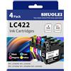 SHUOLEI LC422 LC-422 Cartucce compatibili con Brother LC422 LC422XL Cartucce d'inchiostro Multipack per MFC-J5340DW MFC-J5345DW MFC-J5740DW MFC-J6540DW MFC-J6940DW (4 Pack )