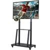 UNHO Supporto TV Mobile con Rotelle: Supporto TV da Pavimento per 32-80 Pollici Portata 65kg, Porta TV con Ruote Altezza Regolabile, Max VESA 600x400mm
