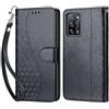 KENHONER Compatibile Cover con Oppo A16s/ Oppo A16 4G,Premium Pelle PU Portafoglio Flip Libro Custodia Cover per Oppo A53s 5G/ Oppo A54S [Protezione Completa] (Nero 3D)