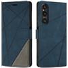 SONWO Cover per Sony Xperia 1 V, Flip Caso in PU Pelle Case Cover Custodia con Slot per Schede e Supporto Stand per Sony Xperia 1 V, Blu