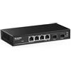 MokerLink Interruttore gestito a 4 porte 2.5G con 2 slot porta 10G SFP+, 4 x porte Base-T 2.5Gigabit compatibili con 10/100/1000Mbps, interruttore di rete web gestito senza ventola in miniatura in