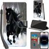 PHINIENLAND Cover per iPhone 15 Pro Max PU Pelle Custodia Flip Neve
