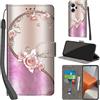 PHINIENLAND Cover per Xiaomi Redmi Note 13 Pro Plus 5G Case PU Pelle Custodia [Kickstand] [Chiusura magnetica] [Slot per Schede], Portafoglio Flip Custodia per Redmi Note 13 Pro+ 5G,Rosa