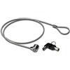 Ewent EW1242 Cavo di Sicurezza in Acciaio con Lucchetto per PC Portatile, 2 Chiavi in Dotazione, Cavo 1.5 metri