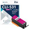 LCL CLI-531 XXL Cartucce d'inchiostro ricambio per Canon CLI-531M CLI-531 Magenta Cartucce di stampante Compatibili con Canon TS8750 TS8751 (2-Pack,Alta capacità, Magenta)