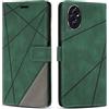 SONWO Cover per Honor 200 PRO 5G, Flip Custodia in PU Pelle, Cover a Libro Portafoglio con Slot per Schede e Supporto Stand per Honor 200 PRO 5G, Verde