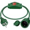 HuaLiSiJi Prolunga Schuko con Interruttore 16A 250V Cavo di Prolunga Schuko con Interruttore 3x1.0mm² Impermeabile Presa IP44 per Esterno o Interno, Casa, Ufficio (Verde, 1m)