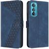 OKZone Cover per Motorola Moto Edge 30, Custodia in PU Pelle per Motorola Moto Edge 30, Custodia a Libro Folio Portafoglio con Chiusura Magnetica e Slot per Carte Wallet Case Flip Cover (Blu)