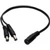 TECHZOCO Cavo splitter corrente CC, cavo splitter CC a 2 vie maschio, 18AWG, lunghezza 15 cm, DC 5,5 x 2,1 mm, tensione max 12 V, adatto per telecamere di sorveglianza CCTV, Router, DVR, striscia LED