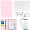 Raykce Budget Planner Agenda A6, Notebook per Risparmio Soldi con 8 Buste Trasparenti, Rosa