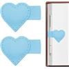 CYUXING 2 segnalibri magnetici in pelle con portapenne | Chiusura magnetica a forma di cuore, ideale per libri, regalo multifunzionale per amanti della lettura, donne e studenti (blu)
