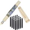 SIPLIV Jinhao 82 - Mini penna stilografica in acrilico, penna tascabile da viaggio a paragrafo corto, con convertitore di inchiostro e 20 cartucce di inchiostro nero, pennino extra fine iridio, verde