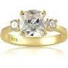 Designer Inspirations Boutique Anello di fidanzamento da donna con diamante e zirconia cubica (CZ), replica dell'anello della duchessa Meghan Markle, in argento Sterling 925 con placcatura in oro giallo, Metallo, Zirconia cubica
