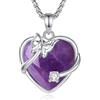 INFUSEU Collana Farfalla Ametista Cristallo Collane Pietre Naturali Ciondolo Portafortuna Gioielli Regalo per Le Donne