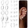 MILACOLATO 12 Paia Orecchini Donna Orecchini Acciaio Chirurgico Set Orecchini Cerchio Donna Ipoallergenica Piercing Helix Trago Conch Multi Piercings Orecchio Argento H