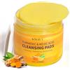 VOERUY Confezione da 60 tamponi detergenti con curcuma e acido cogico per la pulizia del viso, scrub viso per migliorare le macchie di acne scure, peeling, ricchi di vitamina C, pastiglie per la rimozione