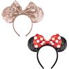 DRESHOW 2 Pezzi Cerchietto con Orecchie da Topo Fasce Orecchie da Topo Cerchietti Carnevale per Donna per Capelli Belle Orecchie da Topo Copricapo Decorazioni