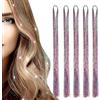 Futuhada Tinsel Hair Extensions, 1200 Ciocche 47 Pollici Fili Glitter per Capelli Colorati Scintillio Resistente, Fairy Hair Tinsel Extensions, Bling Dritto Festa Orpello Capelli per Party Bar Cosplay