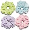 PEONNYT Confezione da 4 scrunchies XXL a quadretti in morbido cotone, elastici per capelli spessi e lunghi, accessori per capelli per coda di cavallo e chigt, fasce per capelli quotidiane per donne e