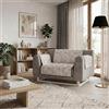 Italian Bed Linen Copridivano Antiscivolo GLAMOUR Made in Italy - Copridivano 2 Posti con Braccioli, Seduta 125 cm, Salvadivano con Fondo in Gomma Antiscivolo, Proteggi Divano Artigianale in Tinta Unita - MARRONE