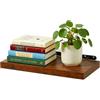 Relaxdays mensola da parete, HxLxP: 4 x 60 x 23 cm, legno/metallo, libri e decorazioni, soggiorno ingresso, marrone/nero
