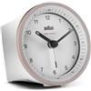 Braun Radiosveglia di colore bianco-rosa con allarme Crescendo, funzione snooze e illuminazione, BC07PW-DCF