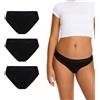 Modibodi Bikini hipster per adolescenti - Assorbenza moderata pesante - Biancheria intima protettiva per adolescenti - Bikini slip intimo - Mutandine mestruali discrete, Confezione da 3 nero, 14-16