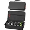 ProCase Custodia Grande e Rigida per 6 Occhiali da Sci/Neve/Moto - Organizer Portatile con Divisori Regolabili e Attacco Lenti per Snowboard, Viaggi e Sport Invernali