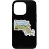 Studio Arte Viaggi New England Custodia per iPhone 13 Pro Mappa Illustrata del Massachusetts: Orgoglio del Bay State