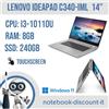 Lenovo Notebook Lenovo IdeaPad C340 14" Cpu i3-10110u Ram 8gb SSD 240Gb TOUCHSCREEN