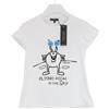 Tricot Chic T-Shirt Donna US 4 Manica Corta Dettagli 3D Motivo Bianco