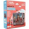 Ambientazione 3D in legno Welcome to London Tv Retrò con luci led