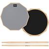 Pad per Allenamento Da 12 Inch Drum Pad Pratica Con Bacchette in Acero Grigio