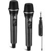 Microfono Wireless, Portata 200 Piedi, Ricevitore Ricaricabile Ultra-Stabile, Au