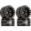 INJORA 1.0 RC Beadlock Cerchi Piatto Profondo Ruote Offset Negative 3,15 mm per SCX24 AX24 Gladiatore Bronco C10 JLU Deadbolt Axial 1/24 Crawler,Ottone Nero