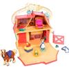 Disney Store Official Casa di Bambole La Bella e la Bestia, Set da Gioco Once Upon a Story Alto 10,5 cm con Belle, Philippe, mobili e Accessori Giocattolo, 3+